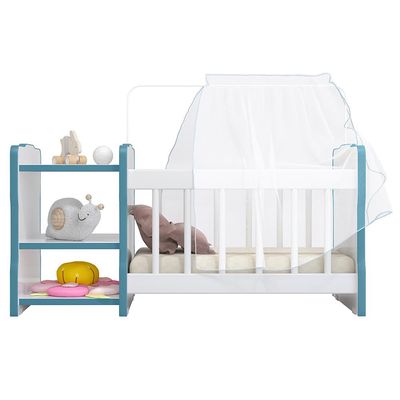 Kit 2 Berços Para Boneca Cristal Ursinho C02 Brinquedo Infantil Branco Azul - Lyam Decor