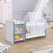 Kit 2 Berços Para Boneca Cristal Ursinho C02 Brinquedo Infantil Branco Azul - Lyam Decor