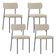 Kit 04 Cadeiras Decorativa Estofada Para Sala de Jantar Melina F01 Linho Bege - Lyam Decor