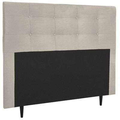 Cabeceira Estofada Cama Box Queen 160 Cm Helena Suede Bege