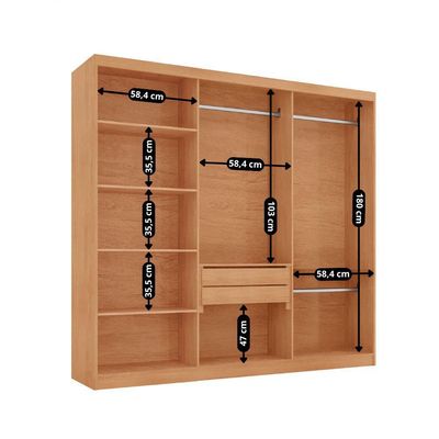 Guarda Roupa Casal Toronto 6 Portas 2 Gavetas Com Pés Moderna Naturalle Com Pés