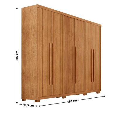 Guarda Roupa Casal Toronto 6 Portas 2 Gavetas Com Pés Moderna Naturalle Com Pés