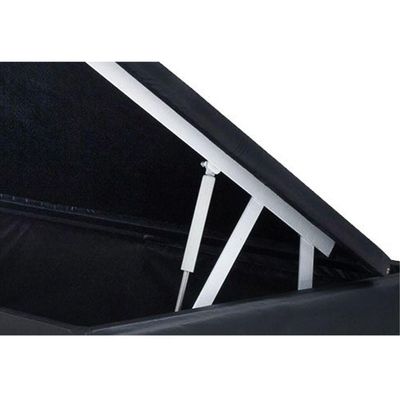 Cama Box Baú Solteiro Extremo Reforçado Homequeen Sintético Cinza 41x88x188