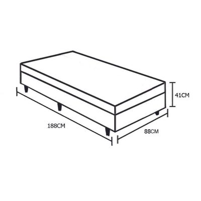 Cama Box Baú Blindado Solteiro Homequeen Suede Preto 41x88x188