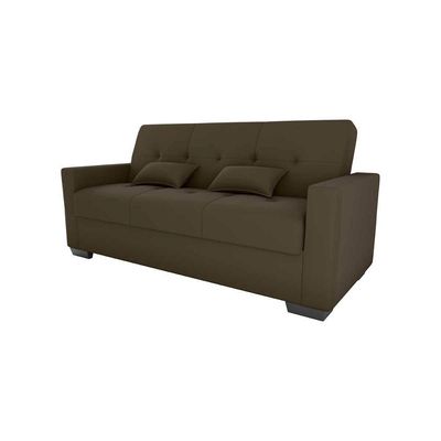 Sofá Cama 3 Lugares Reclinável Casal Premium 2,03 Larg Lavinia Matrix Suede Capuccino