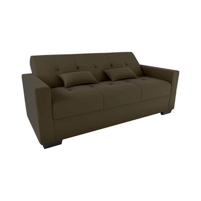 Sofá Cama 3 Lugares Reclinável Casal Premium 2,03 Larg Lavinia Matrix Suede Capuccino
