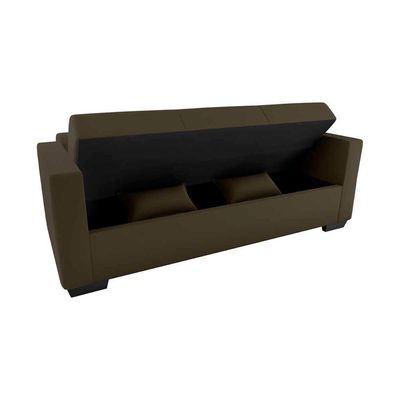 Sofá Cama 3 Lugares Reclinável Casal Premium 2,03 Larg Lavinia Matrix Suede Capuccino