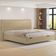 Cama King Baú Flutuante Com Cabeceira 195cm Spazio S04 Couríssimo Bege - Lyam Decor