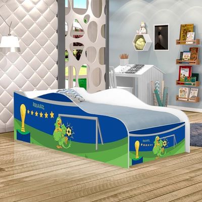 Cama Carro Fun Adesivada Copa Do Mundo Solteiro