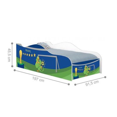 Cama Carro Fun Adesivada Copa Do Mundo Solteiro