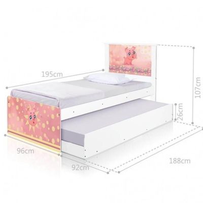 Cama Bicama Juvenil Adesivada Porquinho