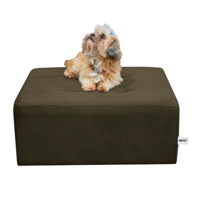 Cama Pet Para Cachorro Quadrado Com Pés Luna Matrix Veludo Marrom