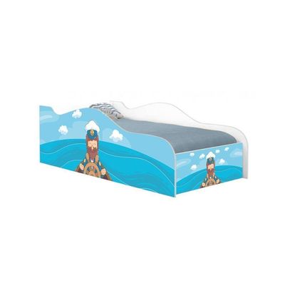 Cama Carro Fun Adesivada Capitão Marinho Solteiro