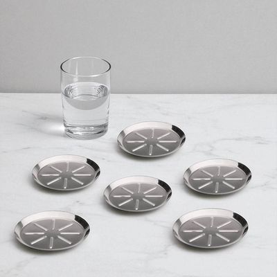 Jogo de porta-copos em aço inox Forma 6 peças: Proteção e estilo para sua mesa