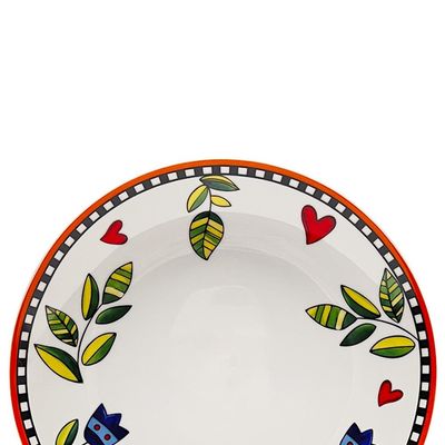 Jogo de pratos em porcelana Egan Cocorido 27cm 6 peças laranja