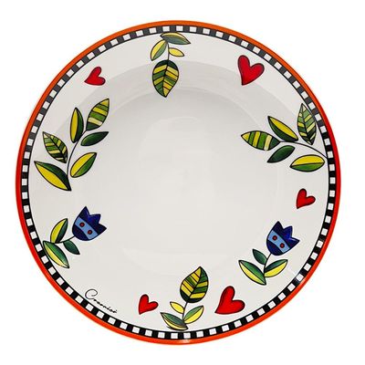Jogo de pratos em porcelana Egan Cocorido 27cm 6 peças laranja