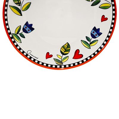 Jogo de pratos em porcelana Egan Cocorido 27cm 6 peças laranja