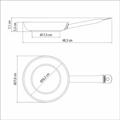 Frigideira Tramontina Rasa Professional Em Aço Inox E Revestimento Antiaderente 26cm