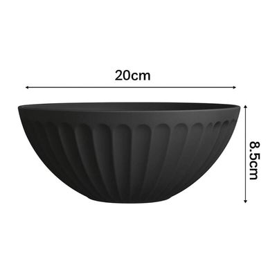 Saladeira Tigela Redonda Preta 1,5L Plástico 20x8,5cm Uz Salada Pipoca Sobremesa