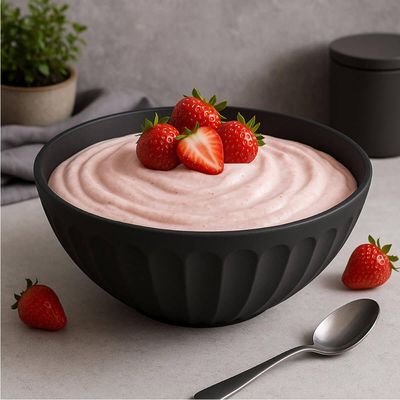 Saladeira Tigela Redonda Preta 1,5L Plástico 20x8,5cm Uz Salada Pipoca Sobremesa