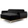 Sofá 3 Lugares com Chaise Base de Madeira Euro 245 Cm Preto