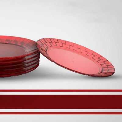 48 Pratos Vermelhos 26cm Grandes para Servir Mesa Posta Porções Aperitivos Crippa