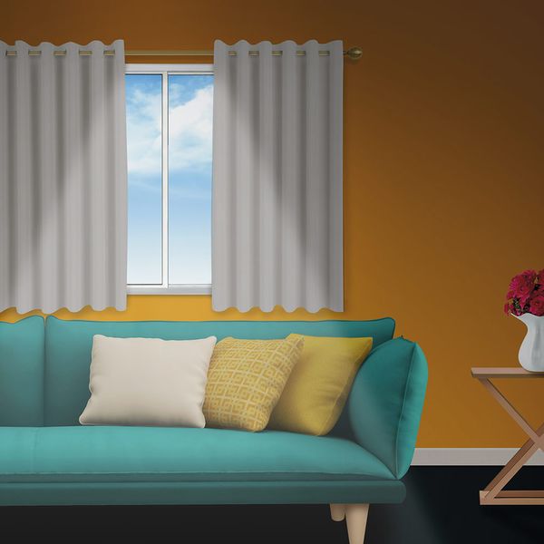 Cortina Plast-Leo Blackout Cinza Vinil 140x140cm Cortina Plast-Leo Blackout Cinza Vinil 140x140cm