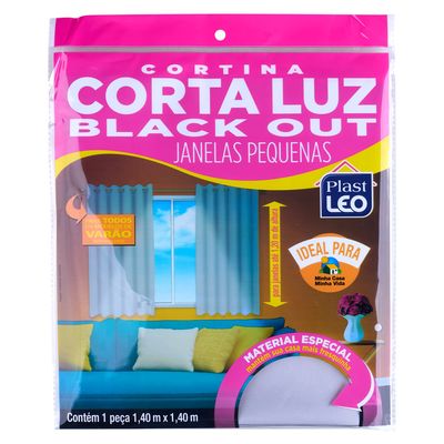 Cortina Plast-Leo Blackout Cinza Vinil 140x140cm