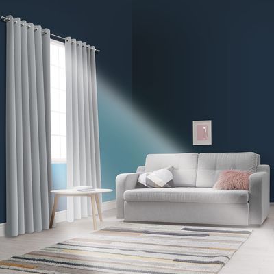 Cortina Blackout PlastLeo 1,40x2,00m Cinza com Ilhós Pvc