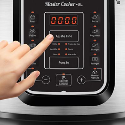 Panela de Pressão Elétrica 5 Litros Mondial Master Cooker PE38 Preta com Prata 127V 127V