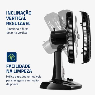 Ventilador de Mesa Mondial Turbo 8 Pás 40 cm Repelente Pastilha VTX-40-8P-RP 220