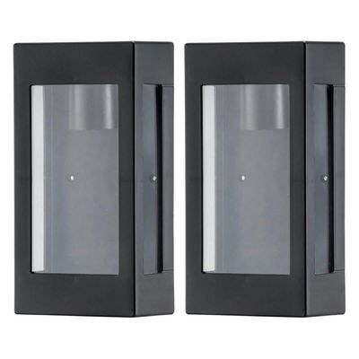 Kit 2 Arandelas Externas Prime Pretas Luminárias de Parede Bivolt Jardim Fachada Dital