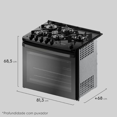 Fogão de Embutir 5 bocas Electrolux Preto Experience Mesa Vidro e Tripla Chama (FE5EP) 220V