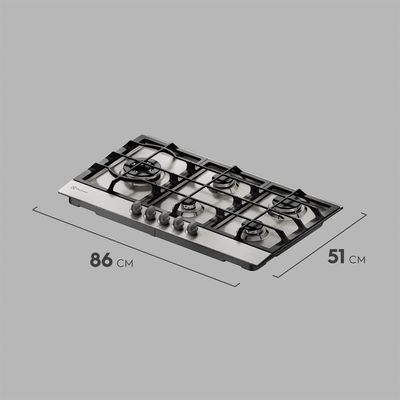 Cooktop 5 Bocas Electrolux à Gás Experience Inox Semi Profissional (KE9DX) Bivolt