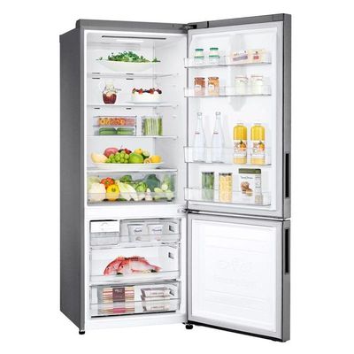 Geladeira LG Inverter Bottom Freezer 451L Platinum GC-B569NLLM 127V