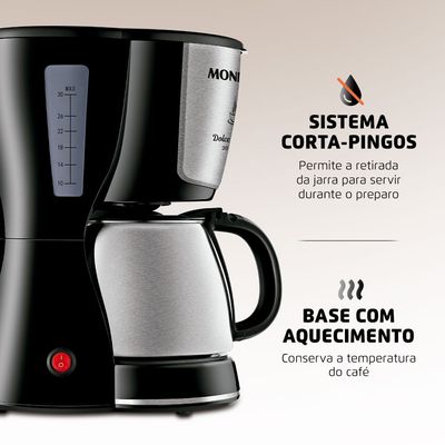 Cafeteira Elétrica Dolce Arome Mondial Preto e Inox 800W C-37JI 30X 110