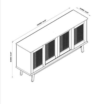 Buffet Detroit 04 Portas Off White-nature - Tebarrot