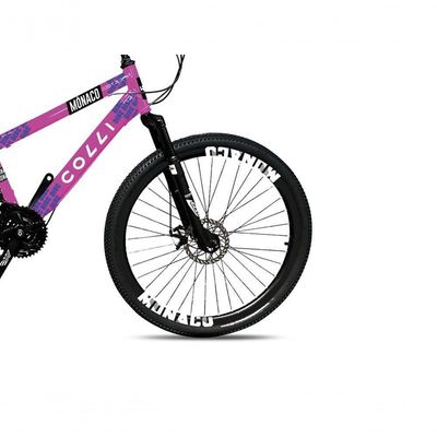 Bicicleta Colli Mônaco Aro 26 Disco 21 V Rapid Fire Cor Vermelho Tamanho Do Quadro 13,5 Lilás