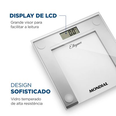 Balança Digital Ellegance Mondial Prata 6V Bateria BL-03 Bivolt