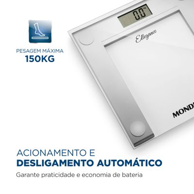Balança Digital Ellegance Mondial Prata 6V Bateria BL-03 Bivolt