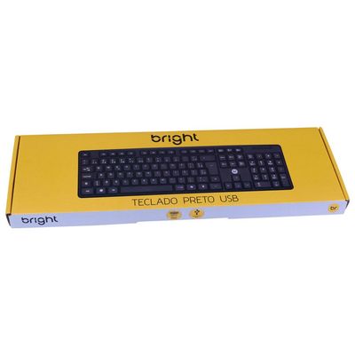 Teclado USB Bright 0014 Preto Preta
