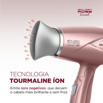 Secador de Cabelos Travel Mondial Golden Rose 1200W SC-47-GR Bivolt