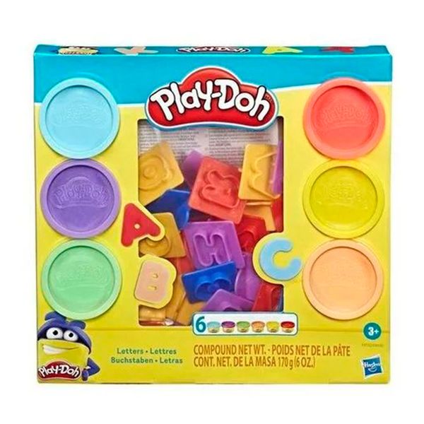 Massa de Modelar Playdoh Conjunto de Letras com 6 Potes