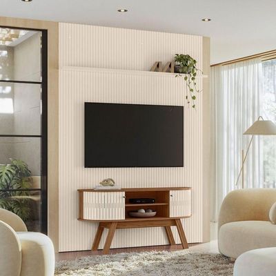 Composição New Silverstone Bancada E Painel Para 65 Polegadas - Madetec Off White