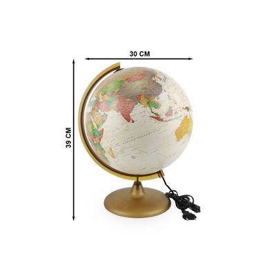 Globo Terrestre Geográfico Decorativo Iluminado Bivolt Discovery Creátion 30cm Tecnodidattica
