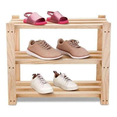Organizador De Livros Modelo Escada 3 Prateleiras Pinus