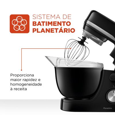Batedeira Planetária Mondial BP03 Preta 127V 127V