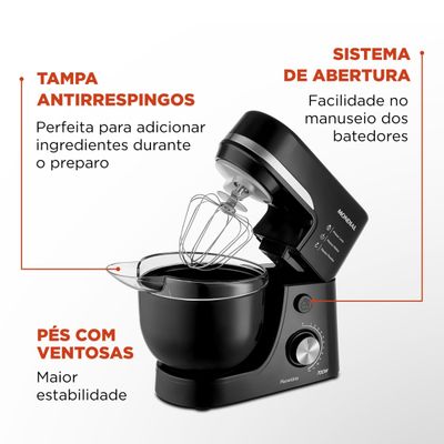 Batedeira Planetária Mondial BP03 Preta 127V 127V