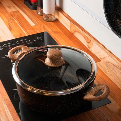 Caçarola de Indução Alumínio 24cm Revestimento Cerâmico Wolff Preto