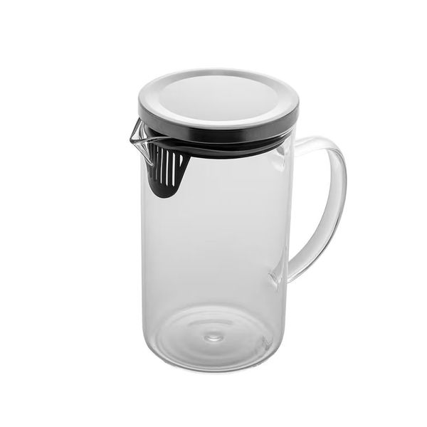 Jarra de Vidro 1L com Tampa Borossilicato Wolff Design Alta Resistência Térmica Transparente